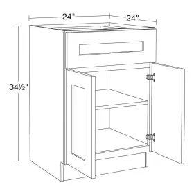 B24-npw Home Decorators Collection Base Kitchen Cabinet 24 Inch W X D 34.5 H Plywood Pacific White #3