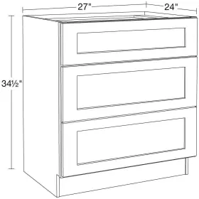 Bd27-npw Home Decorators Collection Assembled Base Drawer Kitchen Cabinet 27 Inch Wx34.5 H Pacific White #3