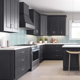 Sb36-gdo Home Decorators Collection Assembled Kitchen Cabinets 36 Inch X34.5 Painted Plywood Dark Gray #2