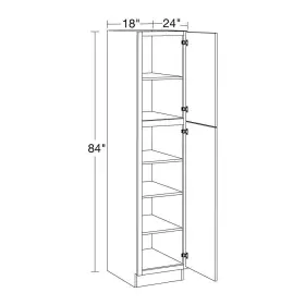 U182484r-wvb Home Decorators Collection Utility Pantry Kitchen Cabinet Soft Close 24 Inch X18 X84 #3