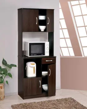 285855 Homeroots 28 X 16 70 Espresso Kitchen Cabinet