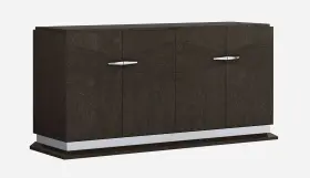 366369 Homeroots Furniture 72 Inch Gray Solid Wood Two Drawer Sideboard Soft Close With Doors #2