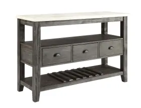347332 Homeroots Kitchen 18 Inch X 54 36 White Marble Gray Oak Wood Server