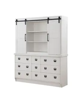 Homeroots Kitchen 614486164073 68 Inch X 19 81 Antique White Hutch And Buffet