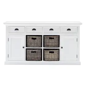 Homeroots Kitchen & Dining 512822835938 Modern Farmhouse White Buffet With Baskets #2