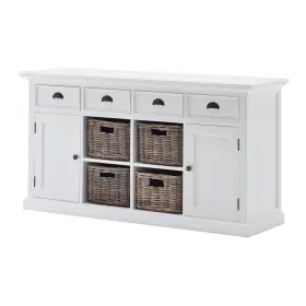 Homeroots Kitchen & Dining 512822835938 Modern Farmhouse White Buffet With Baskets #3