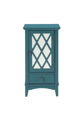 Homeroots Kitchen & Dining 689211807693 Pop Of Color Teal Accent Cabinet