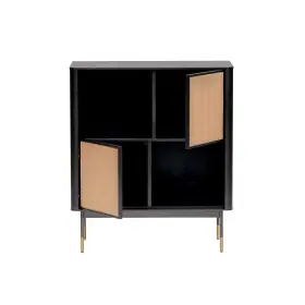 Homeroots Kitchen & Dining 808230090415 Black Wood And Wicker Accent Cabinet #3
