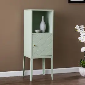 Homeroots Kitchen & Dining 808230100053 Pale Green Crosshatch Accent Storage Cabinet