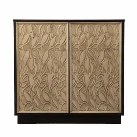 Homeroots Kitchen & Dining 808230100114 Brown And Cream Sculptural Leaf Accent Storage Cabinet