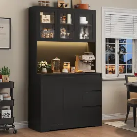 Homfa Fpb-368 Kitchen Pantry Cabinet With Charging Station And Led Light 3