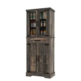 Homnia 197839142602 Kitchen Hutch Cabinet With Adjustable Shelves 71-in Tall Enclosed Pantry Storage