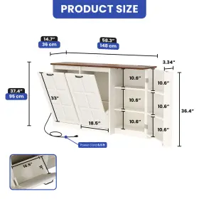 Homnia 197839283336 2 Tilt-out Kitchen Cabinet Side Storages Adjustable Shelves With Power Outlets #3