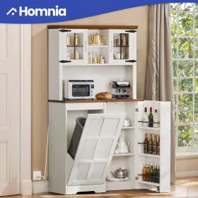 Homnia 197839285118 Kitchen Cabinet Tilt-out Trash Can Storage Adjustable Shelves With Power Outlets