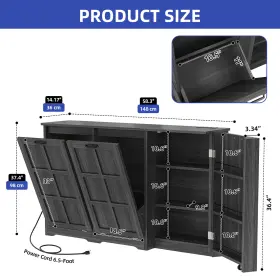 Homnia 197839508828 Wood Kitchen Garbage Island Shelve Cabinet With 2 Doors 13-gallon Double Trash Bin