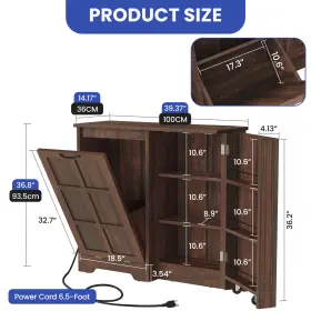 Homnia 197839664180 Tilt-out Trash Can Kitchen Cabinet Storage Adjustable Shelves With Power Outlets #3