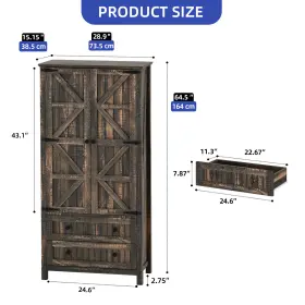 Homnia 197839874954 5 Tier Kitchen Pantry Cabinet 64.5-in Tall Utility Storage With 2 Drawer And Shelves