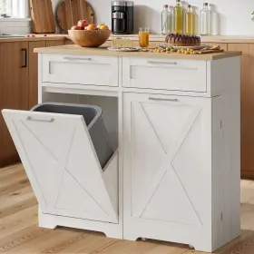 Beysh15r4y Homnia Kitchen Cabinet Tilt-out Trash Can 10 Gallon Pantry Storage With Drawers And Shelves #2