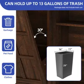 Beysheass7 Homnia 13-gallon Double Tilt-out Trash/recycling Cabinet With Island And Charging Outlet #3