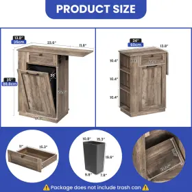 Beyshfdgy4 Homnia Tilt-out Kitchen Island Cabinet Trash Can Storage Foldable Adjustable Shelves #3