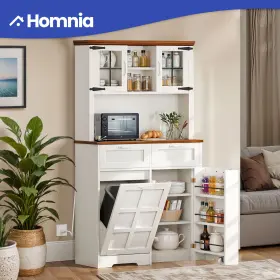 Beyshi1rus Homnia 69 Inch Tall Kitchen Cabinet Tilt-out Storage Adjustable Shelves With Power Outlets