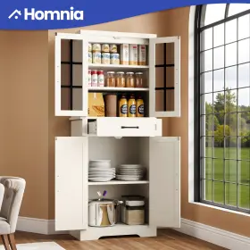 Beyshkzp2r Homnia 71 Inch Wood Pantry Food Storage 5 Tier Kitchen Buffet Cabinet With Adjustable Shelves #2