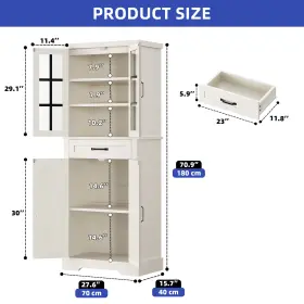 Beyshkzp2r Homnia 71 Inch Wood Pantry Food Storage 5 Tier Kitchen Buffet Cabinet With Adjustable Shelves #3