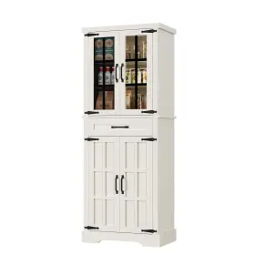 Beyshkzp2r Homnia 71 Inch Wood Pantry Food Storage 5 Tier Kitchen Buffet Cabinet With Adjustable Shelves