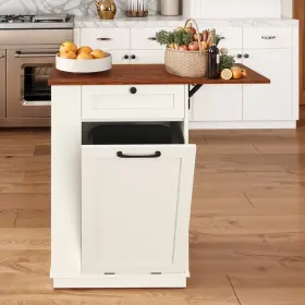 Beyshsps3t Homnia Tilt-out Trash Can Kitchen Island Cabinet Wooden Storage Hidden Garbage Bin #2