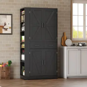 Hoobro Bk02pc01 Kitchen Pantry Cabinet 34.6 Inch X15.7 X70.9 Storage Black