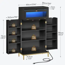 Db22udpc01 Hoobro Kitchen Pantry Cabinet With Charging Station Led #2