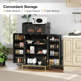 Db22udpc01 Hoobro Kitchen Pantry Cabinet With Charging Station Led #3