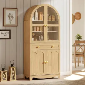 Nl63pc01 Hoobro Arched Kitchen Pantry 71 Inch Tall Cabinet With Drawer