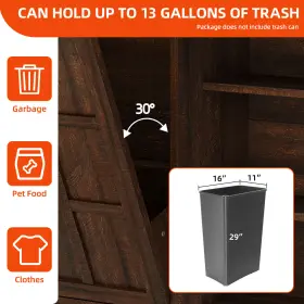 Beysh9c2ni House Shifter Dual13-gallon Recycling And Tilt-out Trash Can Cabinet Kitchen Island With Shelves #3