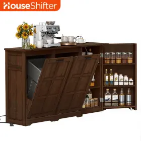 Beysh9c2ni House Shifter Dual13-gallon Recycling And Tilt-out Trash Can Cabinet Kitchen Island With Shelves