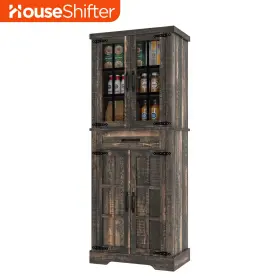 Beyshnlet8 House Shifter Rustic Kitchen Buffet 5 Tier Pantry Sideboard Storage Cabinet With Spacious Drawer #2