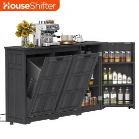 Beyshvjtb3 House Shifter Wood Recycling Cabinet Kitchen Island Hidden Trash Can Countertop Fit 13 Gallon #2