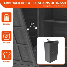 Beyshvjtb3 House Shifter Wood Recycling Cabinet Kitchen Island Hidden Trash Can Countertop Fit 13 Gallon #3