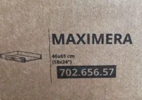 702.656.57 Ikea Maximera Drawer Low White 18x24 Inch - New For Sektion Cabinet