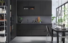 703.379.23 Ikea Qty 1 Kungsbacka 15x40 Inch Black Anthracite Cabinet Door New #3