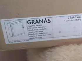 873.243-43 Ikea 873.243.43 Wooden Wall Cabinet With Door Dark Blue 18 Inch X 14 X4 New In Box #3