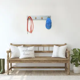Inplace Shelving 048037020301 Burnt Wood Knobs/ Galvanized Tin Rail With Real Knobs