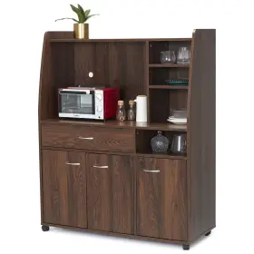 Jmcc009bw-u-a Jomeed Kitchen Pantry Microwave Storage With Wheels Drawer And Shelves Open Box