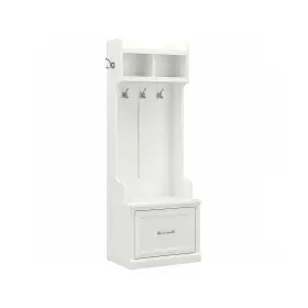 Wdl007abr Kathy Ireland Home By Bush Furniture Woodland 69 Inch Hall Tree And Small Shoe Bench