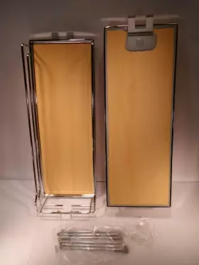548.11.266 Kessebohmer 2x Chrome/maple Trays Approx. 7 Inch W X 19 D 3 H Lot
