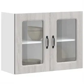 Kitchen Wall Cabinet Grey Sonoma Engineered Wood Glass Medium 721158419590 And
