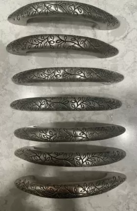 Laurey 803055152218 Vine Egg Pulls Satin Antique Nickel Draw Handles 4 Inch Lot Of 7 #2