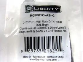 H09001c-ab-c Liberty 12- Pack Flush Door H- Hinge Antique Nickel 3-1/2 Inch #2