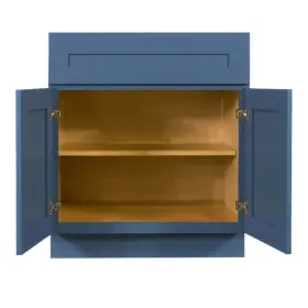 Alb-b30 Lifeart Cabinetry 34.5 Inch X 30 24 Kitchen Base Cabinet Shelves Plywood Blue #2