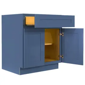 Alb-b30 Lifeart Cabinetry 34.5 Inch X 30 24 Kitchen Base Cabinet Shelves Plywood Blue #3